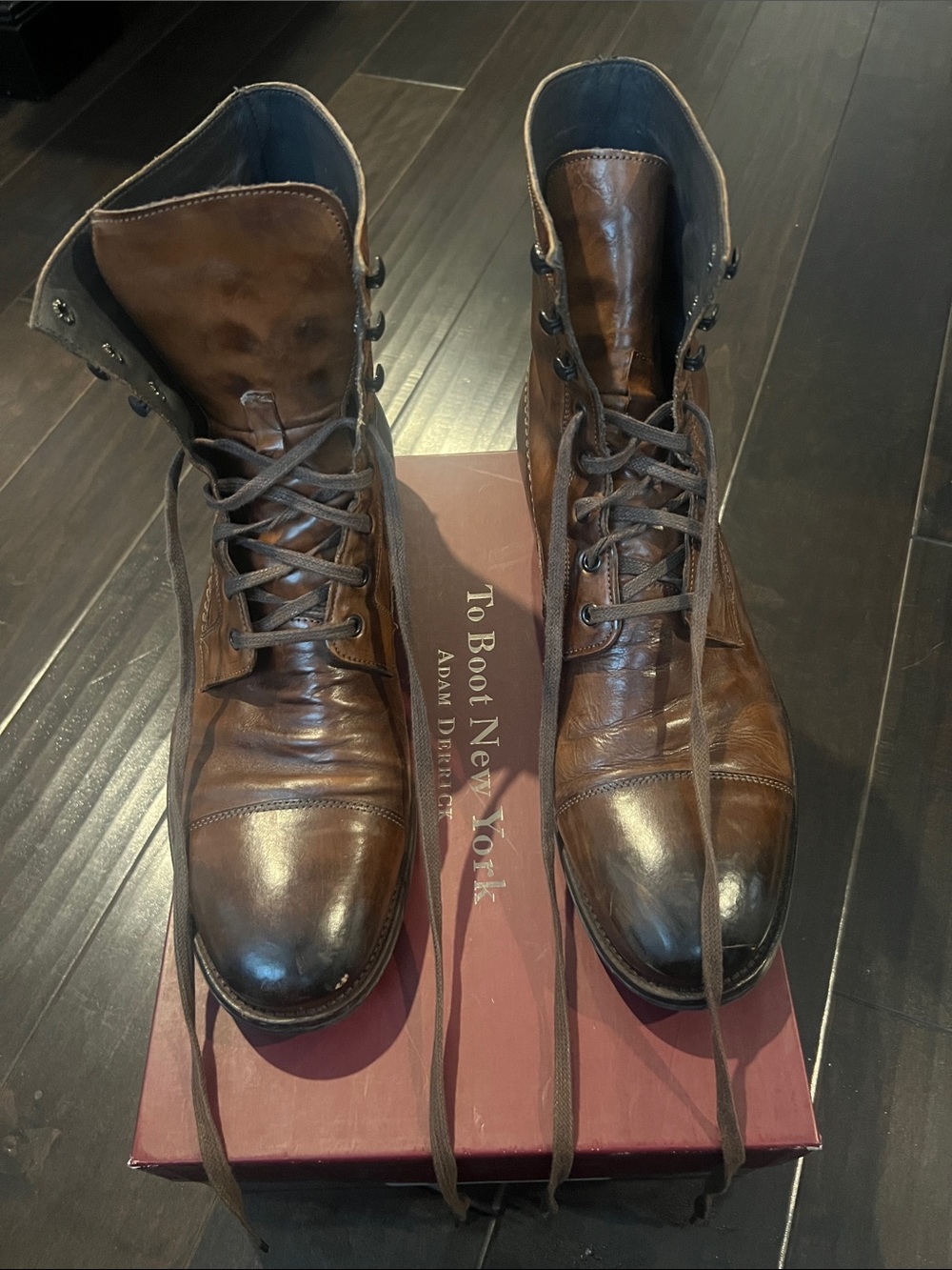 To Boot Men's Brown Leather Lace-Up Boots